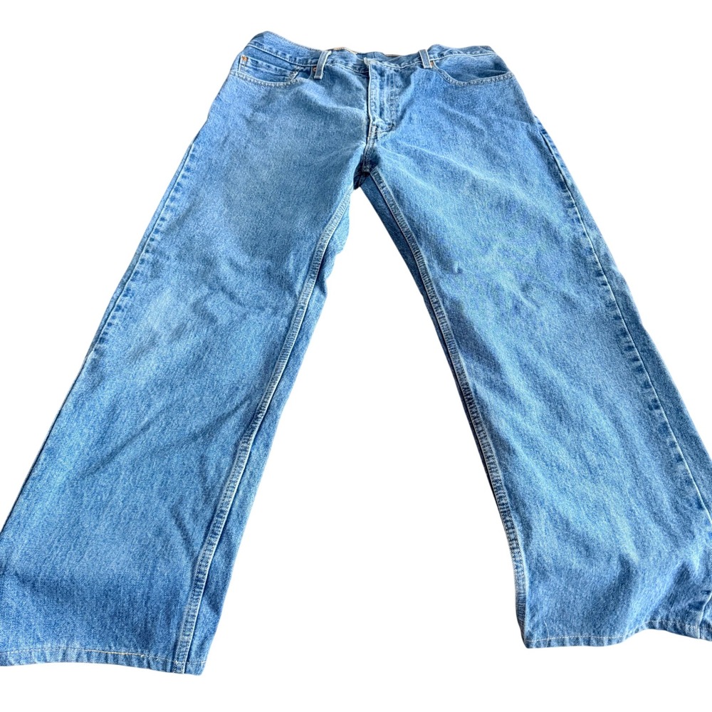 Levis‎ 505 Regular Fit Straight Leg Jeans Mens 40x32 Medium Wash Blue Denim
